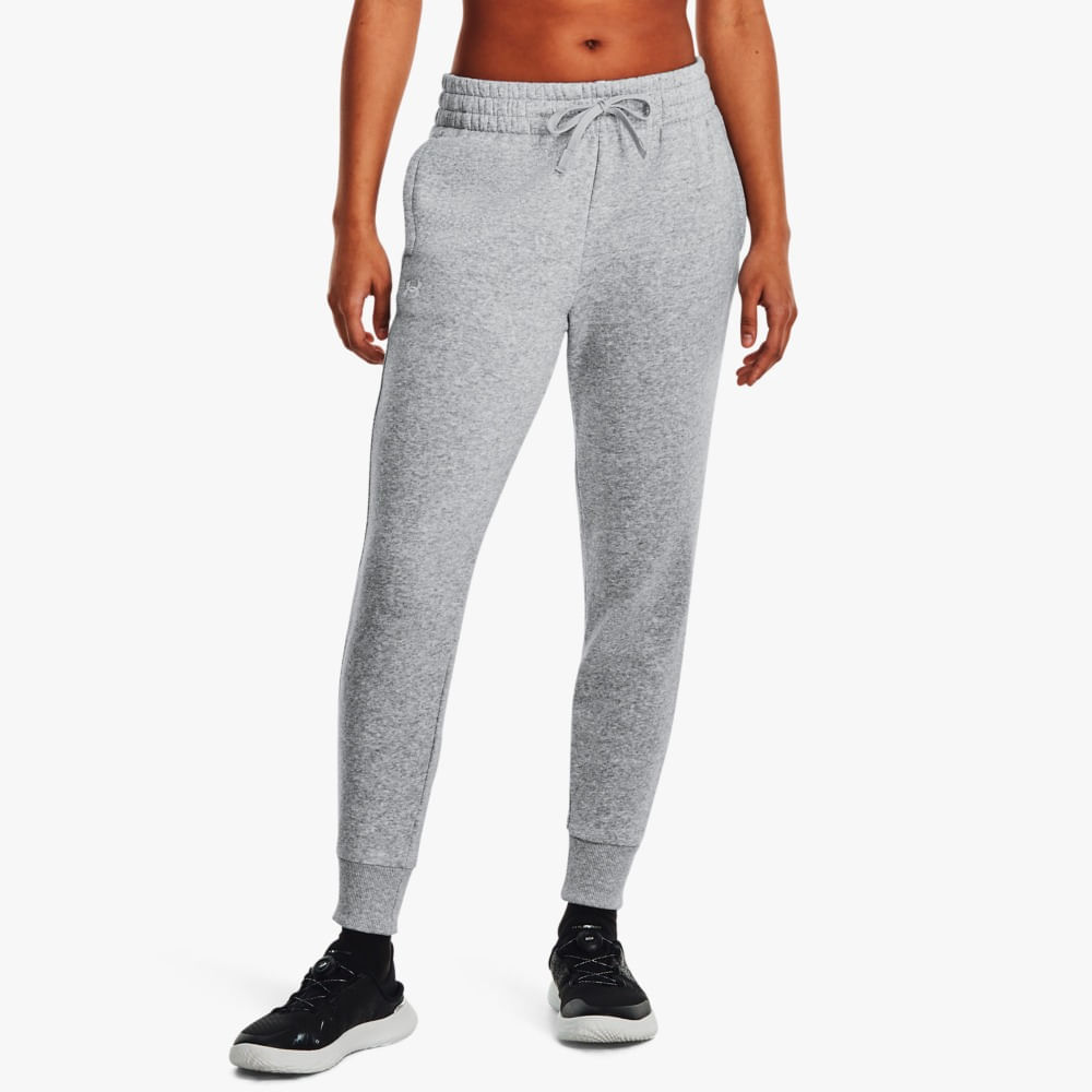 Pantalon De Buzo Under Armour Mujer Rival Fleece 1379438-012 Plomo