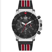 Reloj Guess Pilot GW0415G1 Multifuncional para Hombre Acero Inoxidable Plateado Silicona y Nylon Mul