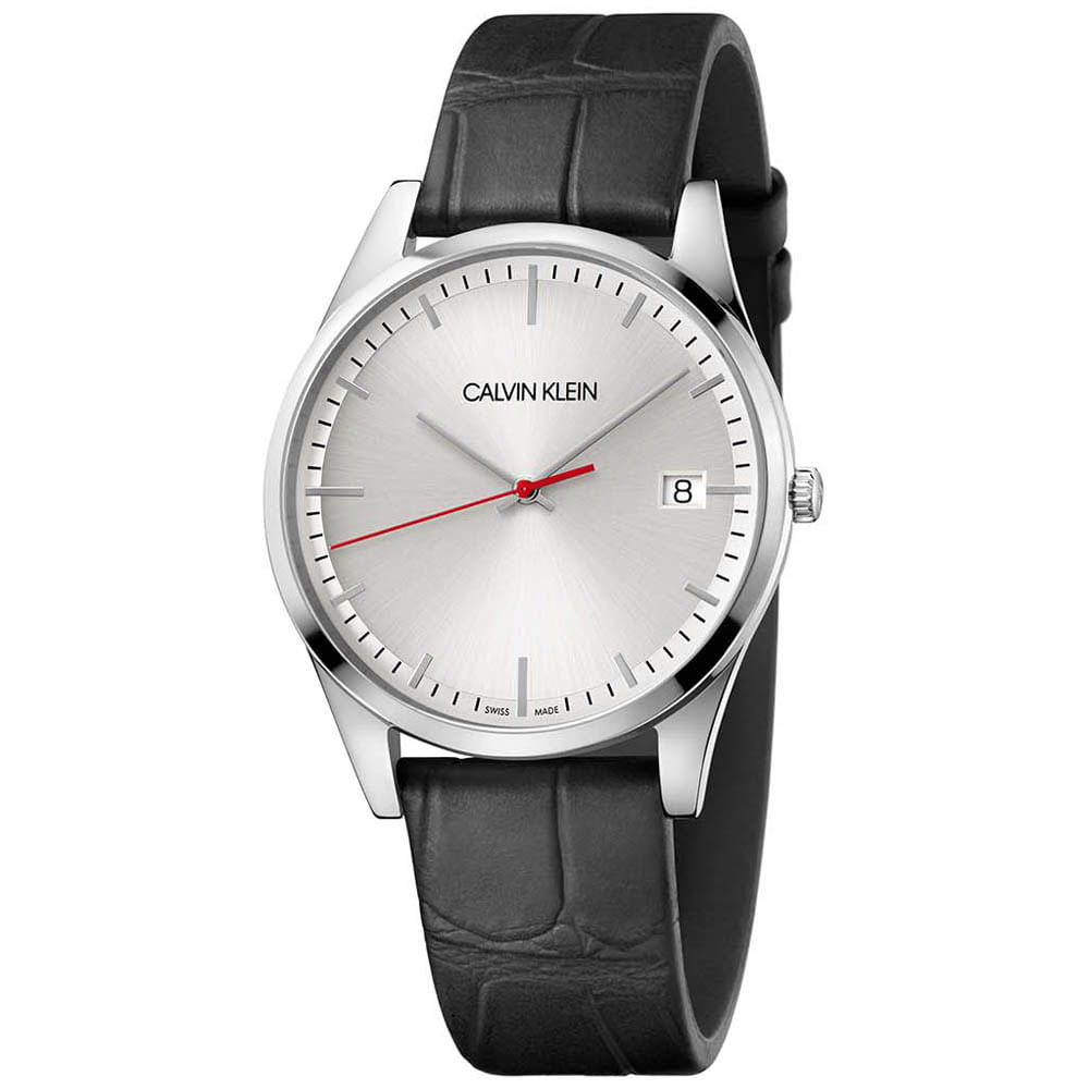Reloj Calvin Klein Time K4N211C6 Suizo Fecha Cristal de Zafiro Cuero y Dial Negro
