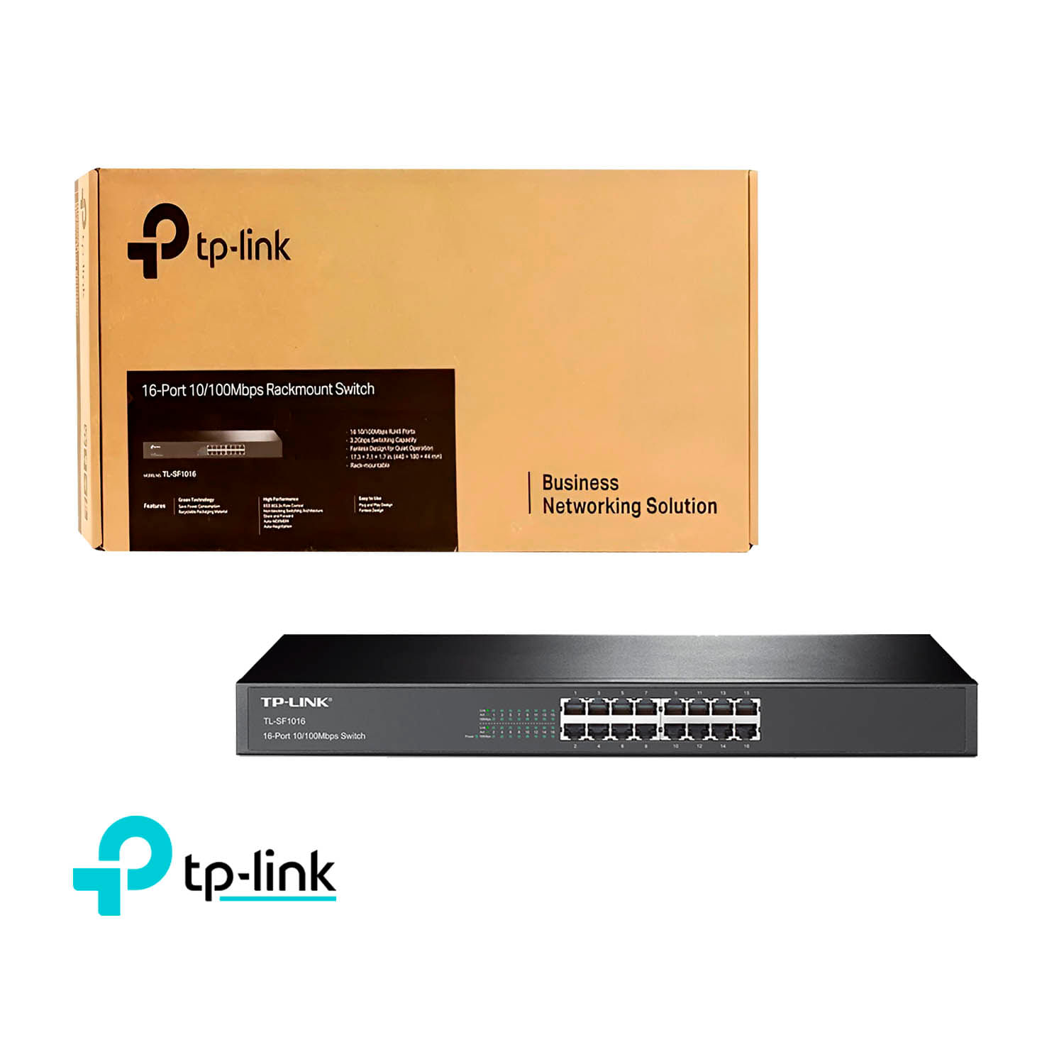 TP-Link Switch TL-SF1016 Con 16 Puertos 10/100 Mbps Para Rack