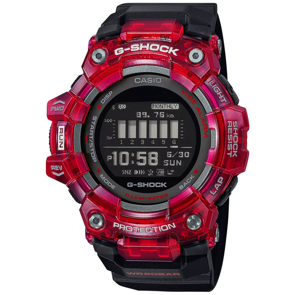 Reloj Casio G-Shock GBD100SM-4A1 Digital Luz Led Resina Rojo Dial Negro