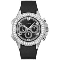 Reloj Guess Pilot GW0447G1 Multifuncional para Hombre Acero Inoxidable Plateado Silicona y Cuero Neg