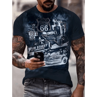 Polo Grafica Negro Camiseta Coches Clasicos Hombre Talla M Textil Importado