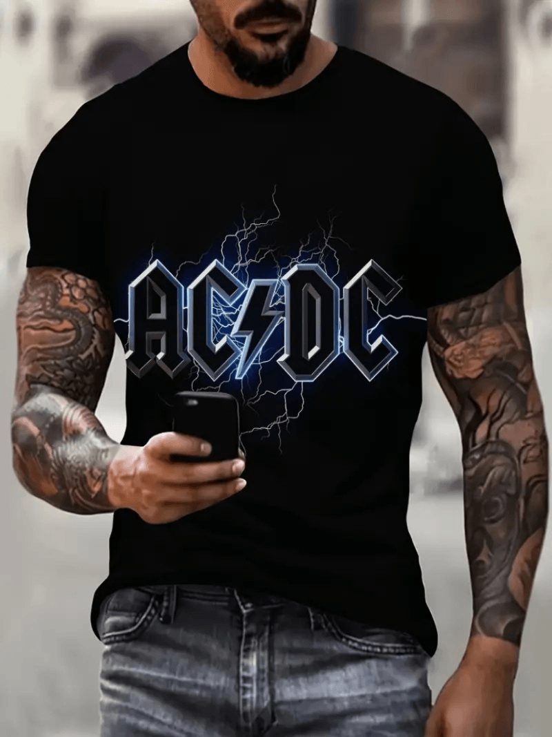 Polo Clasico Casual Negro Cuello Redondo Camiseta Manga Corta Hombre Talla M
