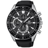 Reloj Casio Edifice EFV-620L-1AV Para Hombre Fecha Cronometro Acero Inoxidable Plateado Negro
