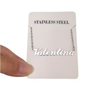 Collar plateado nombre personalizado Valentina acero inoxidable