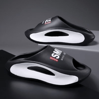 Sandalias Negro Casual Hombre Antideslizante Talla 45-46 Cuero Liso - copy