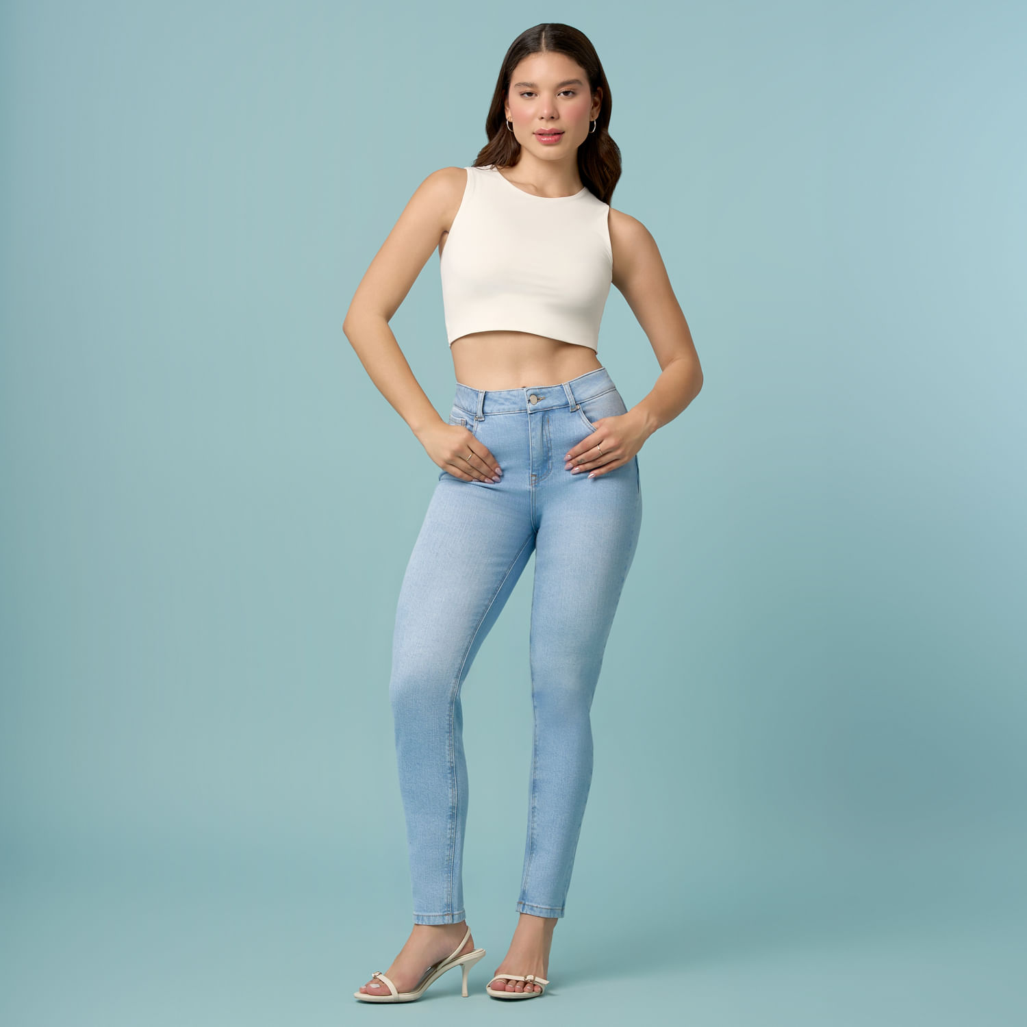 Jean Mujer Symbol Jepit Push