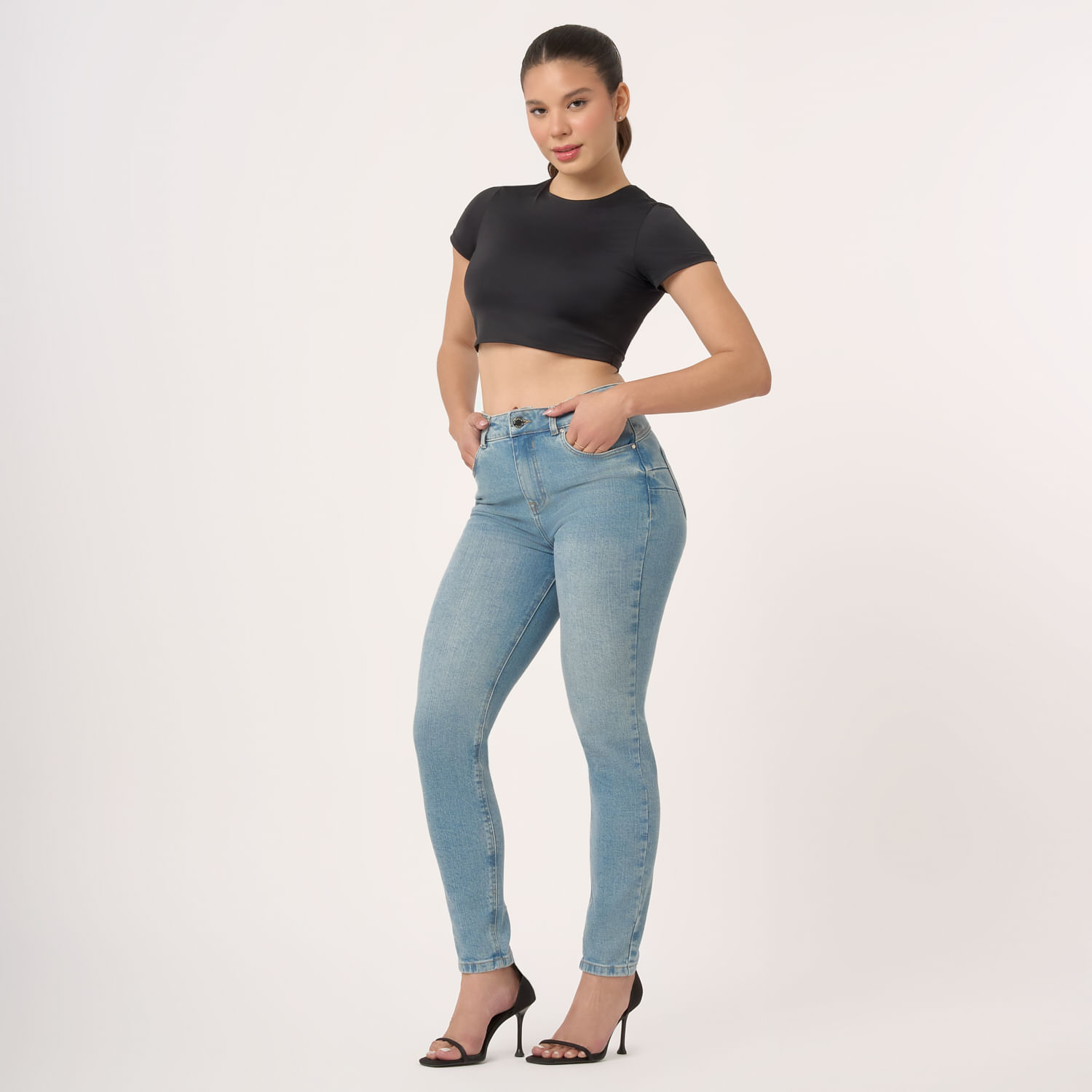 Jean Mujer Symbol Jepit Push