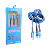 Cable Celular 3 en 1 Tipo C, V8 y Lightning SANCI 6.1 A SC-X8809 Azulino