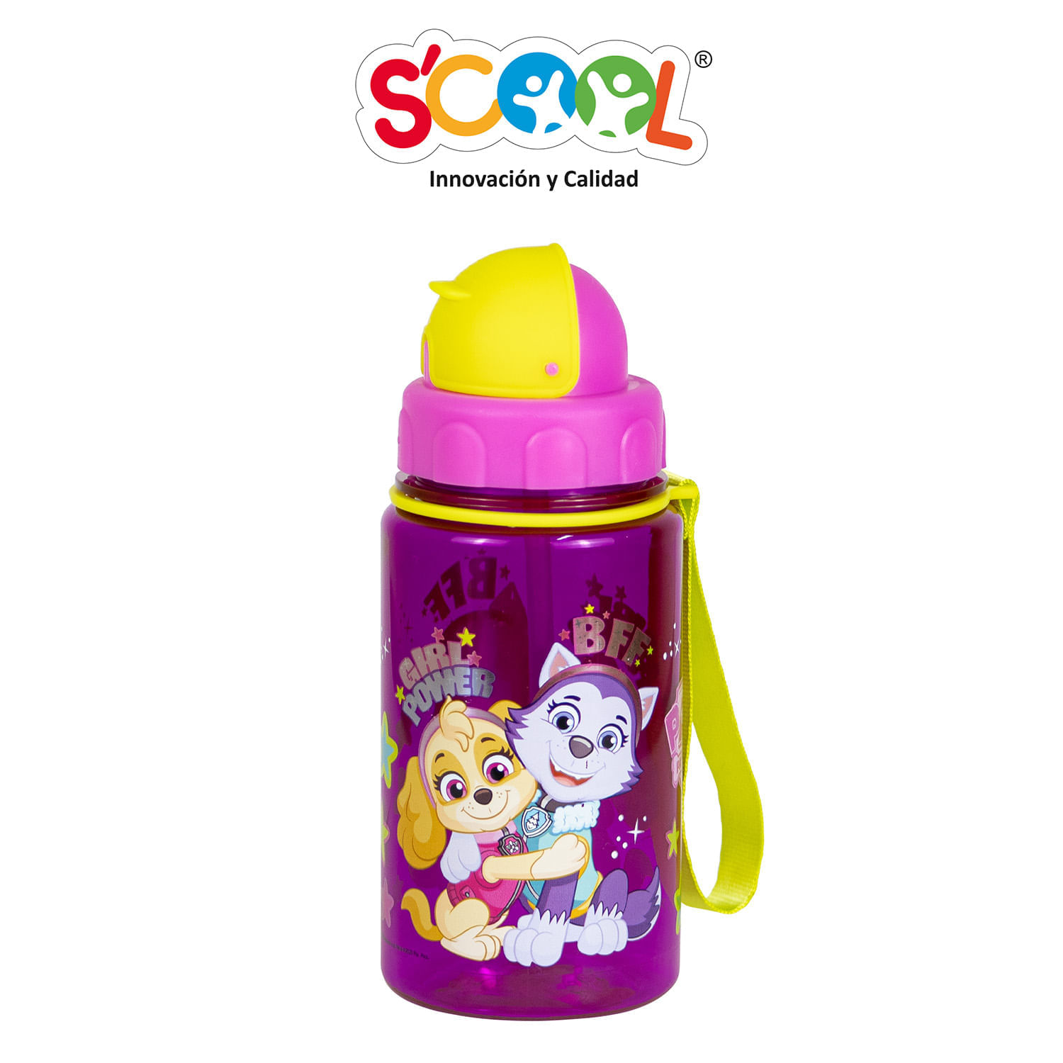 Botella Scool Petg Con Caña 400 Ml Paw Patrol Niña