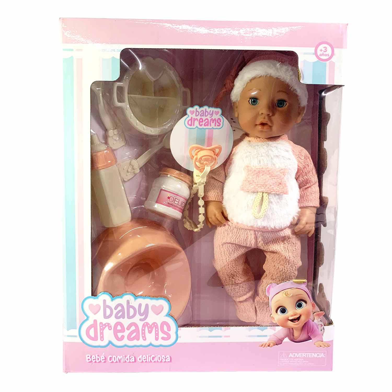 Muñeca Baby Dreams Con Basenica + Accesorios Vinilo 16""