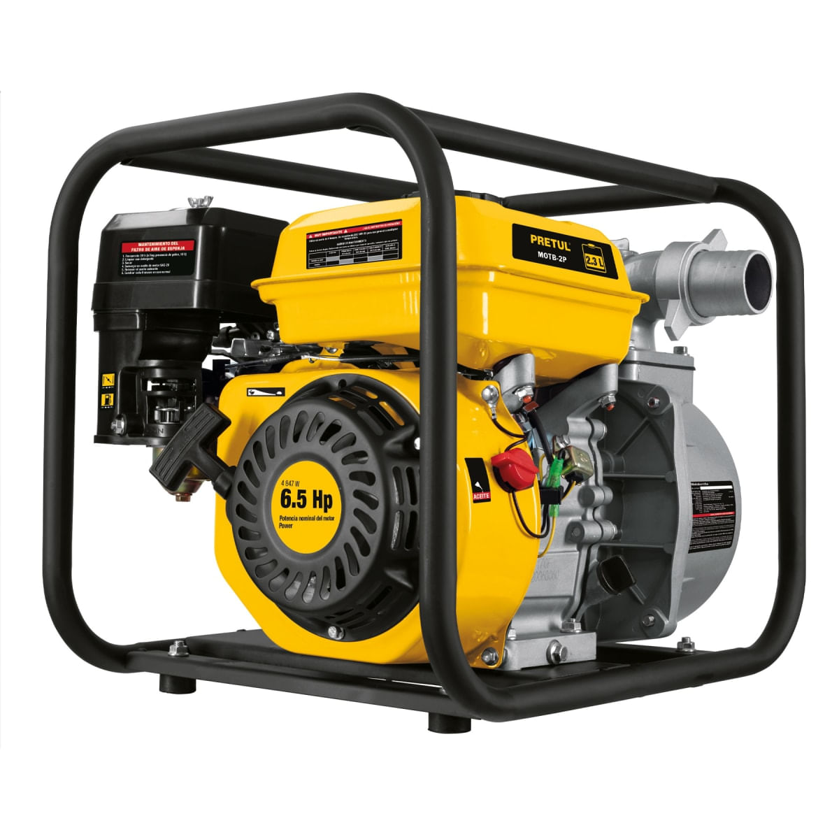 Motobomba autocebante 2"" x 2"" a gasolina 6-1/2 HP Pretul