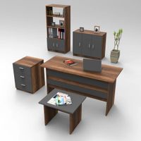 Juego de Oficina de 5 Productos Fabio Caramelo/Grafito TU MESITA