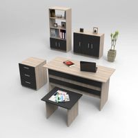 Juego de Oficina de 5 Productos Fabio Manzano/Negro TU MESITA