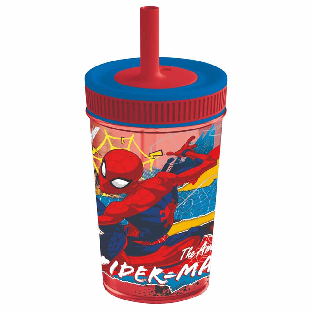 Vaso SPIDERMAN C/Paja De Silicona 420ml