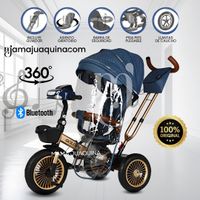 Triciclo Guiador 3 En 1 «GOLDEN PRIME» con Bluetooth Blue