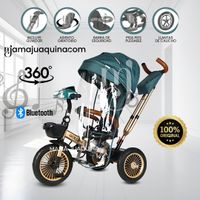Triciclo Guiador 3 En 1 «GOLDEN PRIME» con Bluetooth Verde