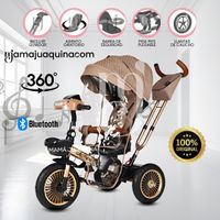 Triciclo Guiador 3 En 1 «GOLDEN PRIME» con Bluetooth Beige