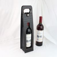 BOLSA DE REGALO ELEGANTE PARA VINO – CUERO NEGRO PARA 1 BOTELLA