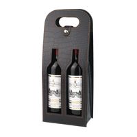 BOLSA DE REGALO ELEGANTE PARA VINO DE CUERO NEGRO – 2 BOTELLAS