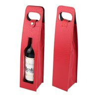 BOLSA DE REGALO ELEGANTE PARA VINO – CUERO ROJO PARA 1 BOTELLA