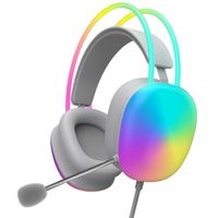 Wesdar - Auriculares HeadSet con Cables RGB Led - Blanco