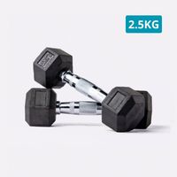 Mancuerna Pesa Exagonal Cromada y de Caucho 2.5Kg 2pzs