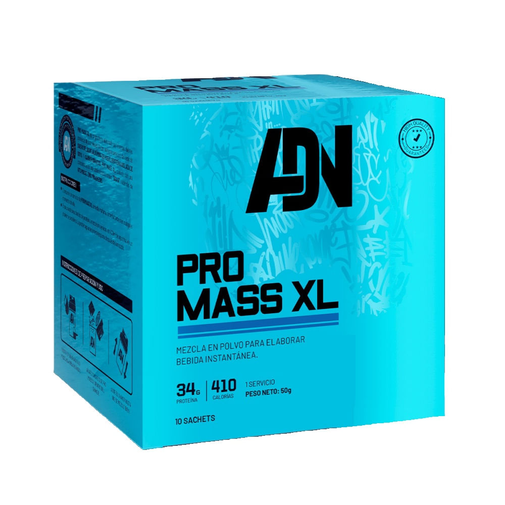 PROTEÍNA PRO MASS XL CAJA 10 UNID ADN NUTRITION CHOCOLATE