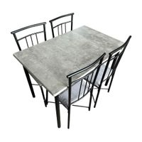Juego de comedor Bahia Negro/Gris con 4 sillas