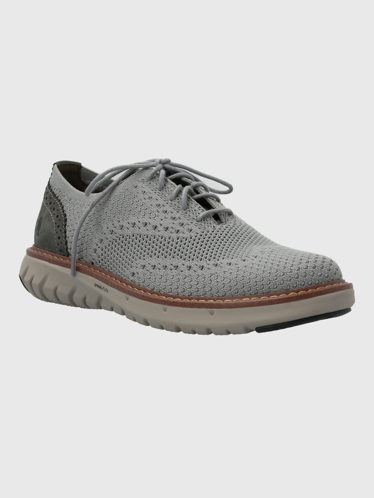 Zapato Para Hombre Textil/Cuero Smart Knit Wingtip Gris Hush Puppies