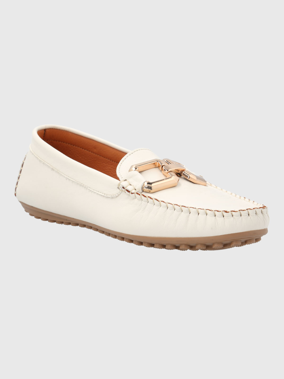Mocasín Para Mujer Cuero Rodeo Blanco Hush Puppies