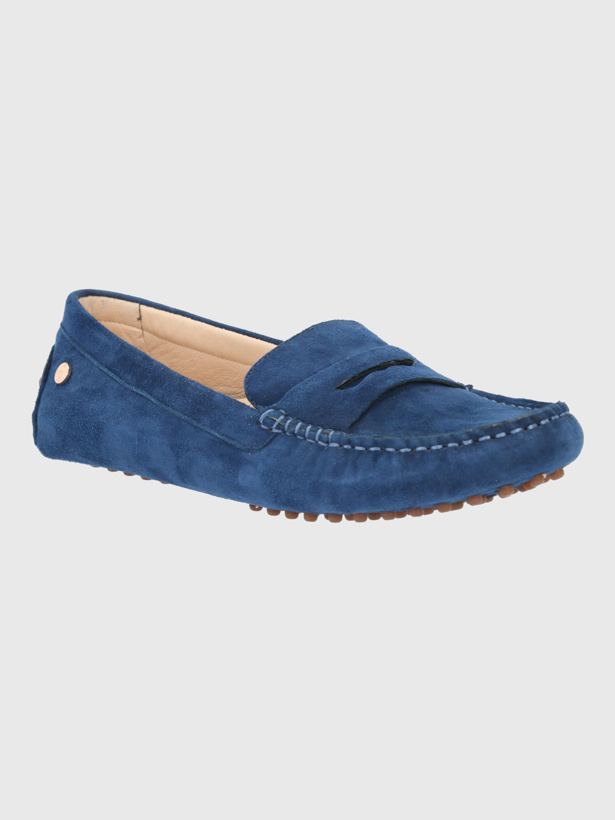 Mocasín Para Mujer Cuero Band Azul Hush Puppies