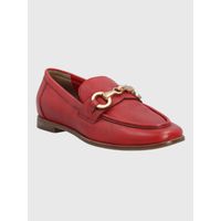 Mocasín Para Mujer Cuero Poplin Rojo Hush Puppies