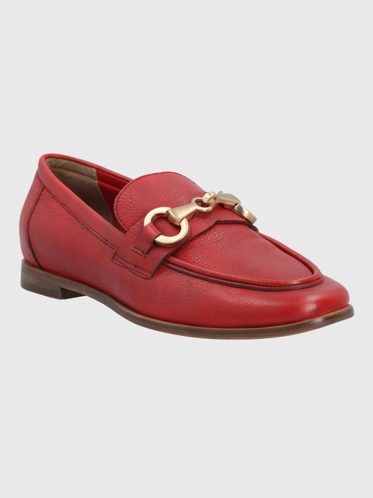 Mocasín Para Mujer Cuero Poplin Rojo Hush Puppies