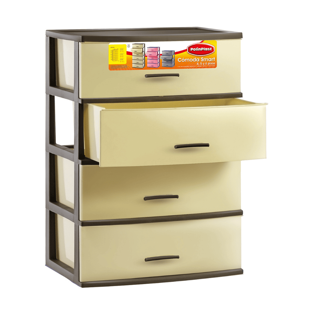 Cómoda Smart 4 Niveles Beige Polinplast