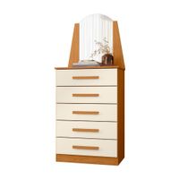 Cómoda Tocador Praga 5 Cajones MDP Beige Orange