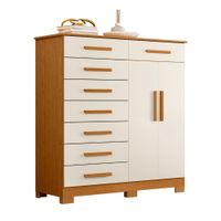 Cómoda Praga 8 Cajones 2 Puertas MDP Beige Orange