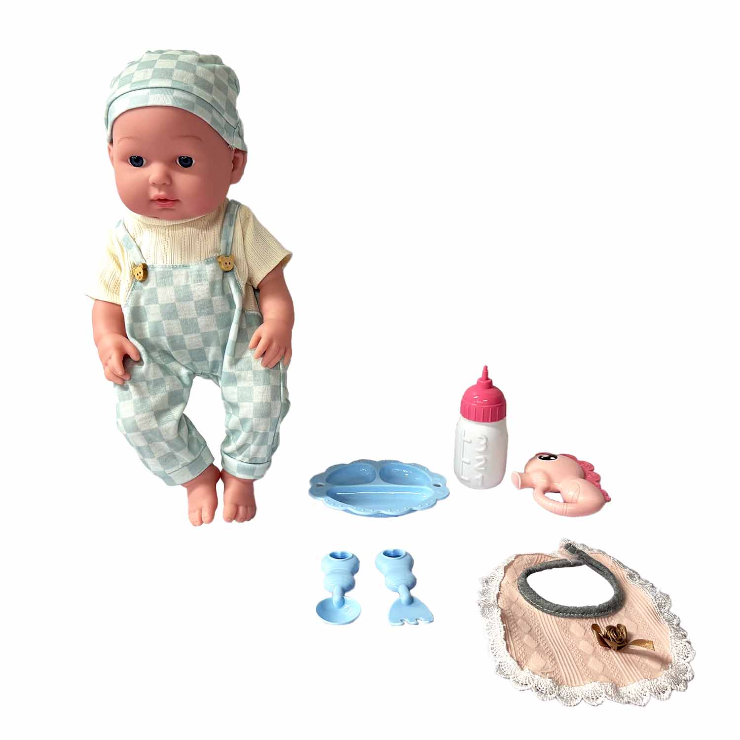 Muñeca Baby Dreams Blue Con Accesorios Vinilo 14""