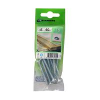 Tornillo Pz C. Redonda Zinc 5x40mm para madera 15 unidades Standers