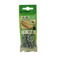 Tornillo Pz Redonda Zinc 4x20mm para madera 35 unidades Standers