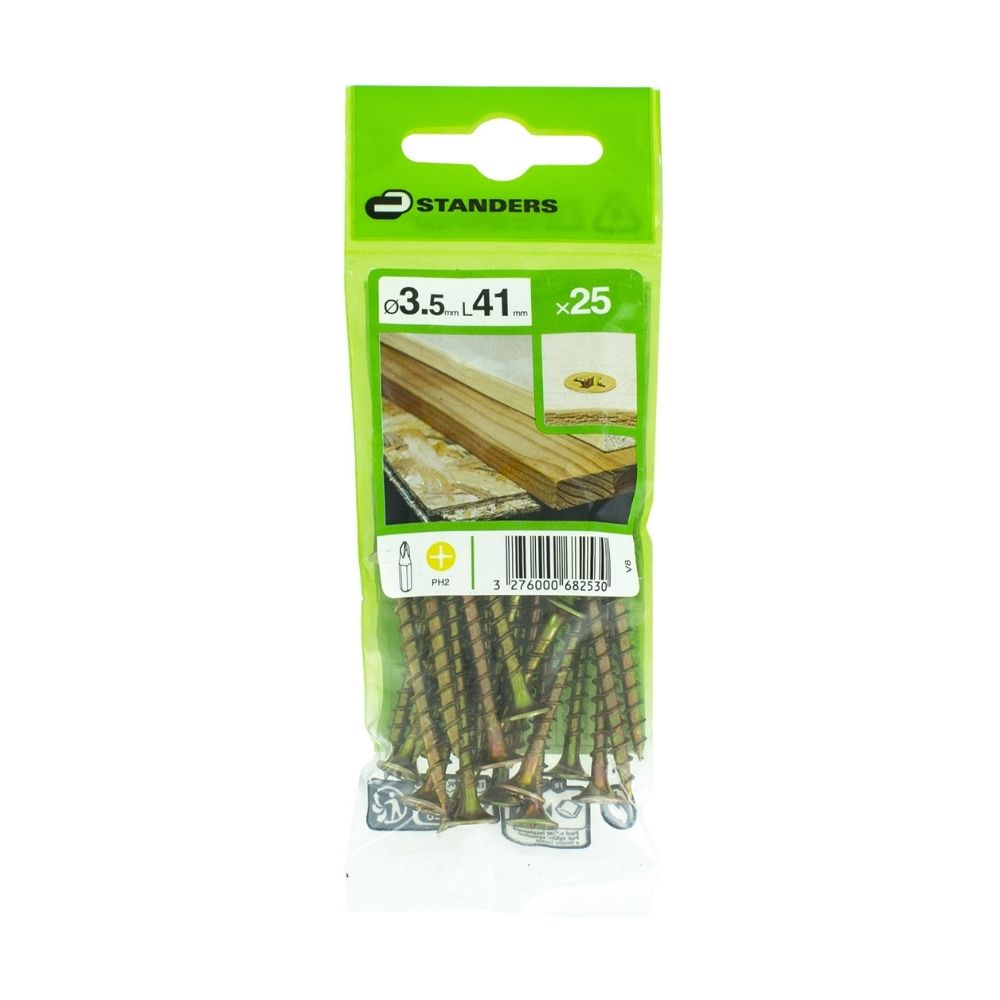 Tornillo Madera Bugle Ph Grande Acero 3.5x41 25 unidades Standers