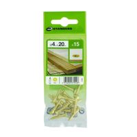Tornillo Phillips C.ave Latón 4x20mm 15 unidades Standers