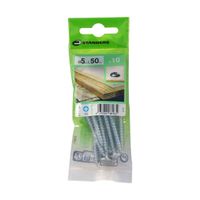 Tornillo Pz C. Redonda Zinc 5x50mm para madera 10 unidades Standers