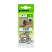 Tapa para tornillo Redondo Laton Pulido D4-5 4 unidades Standers