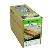 Tornillo Pz Avellanado Zinc 5x80mm para madera 200 unidades Standers