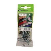 Tornillo Autoperforante Hexagonal Acero 5.5x32 8 unidades