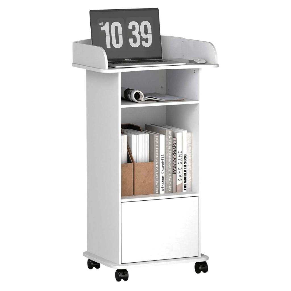 Mesa para Laptop con Ruedas Blanco 54cm