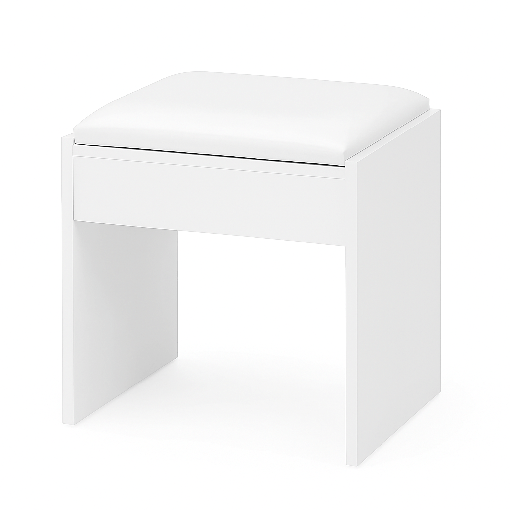 Silla de Maquillaje Tapizado Blanco