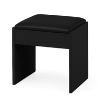 Silla de Maquillaje Tapizado Negro